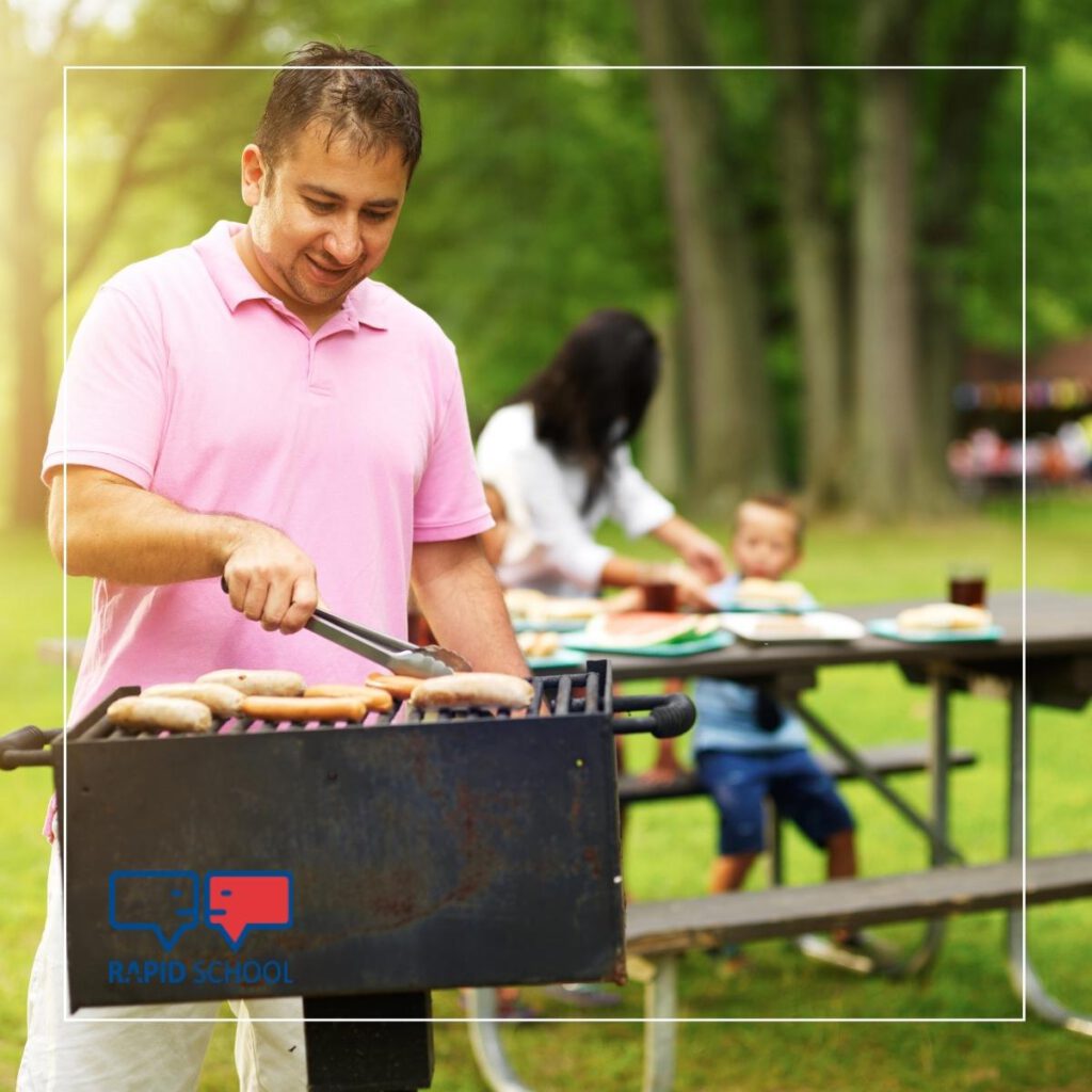 Niemieckie rodziny uwielbiają spędzać czas wolny grillując w parkach.